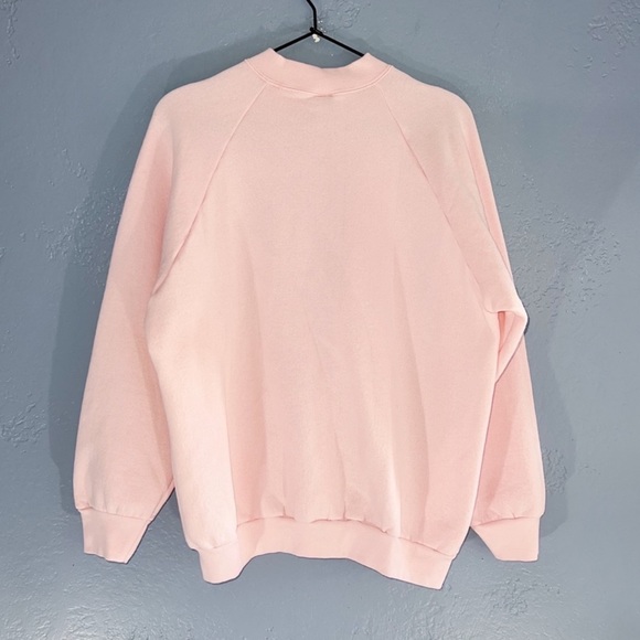 Fruit of the Loom Vintage 90s Light Pink Crewneck Sweater Size Large - Picture 3 of 5